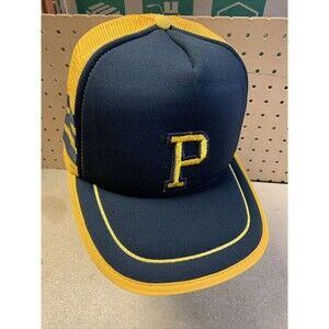 VINTAGE Three Stripe Trucker Hat Pittsburgh Pirate Hat NOS